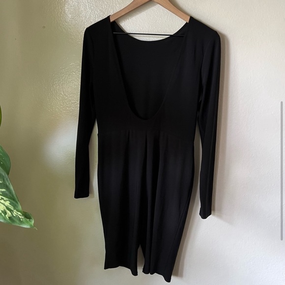 ASOS Unitard bike short bodysuit long sleeve low back - Picture 3 of 5